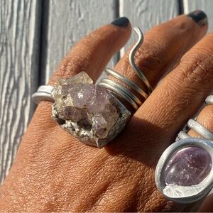 Amethyst Geode Crystal Ring